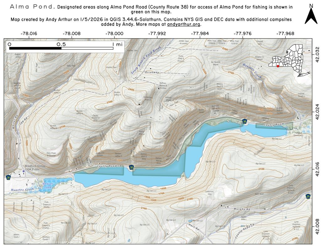 Map Alma Pond Andy
