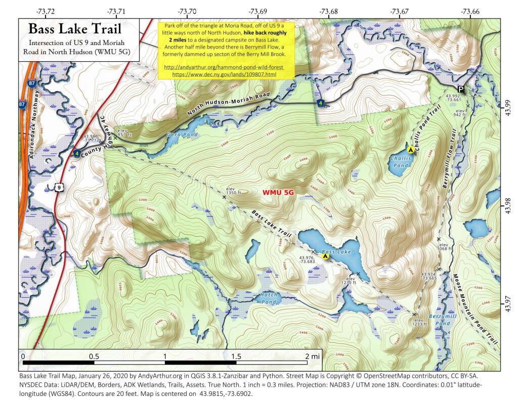 Map Bass Lake Trail Andy
