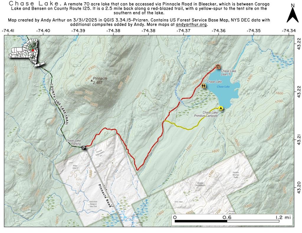 Map Chase Lake (Fulton County) Andy