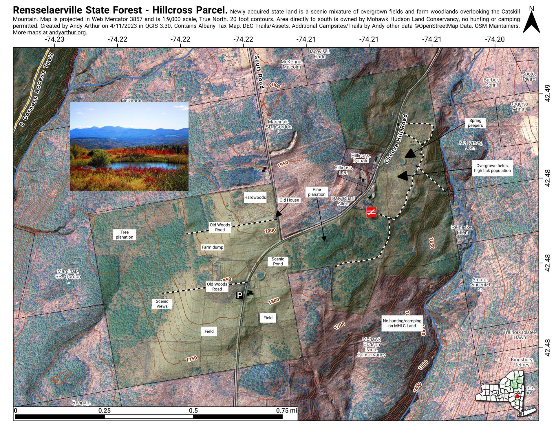 Map Rensselaerville State Forest Hillcross Parcel Ortho Andy