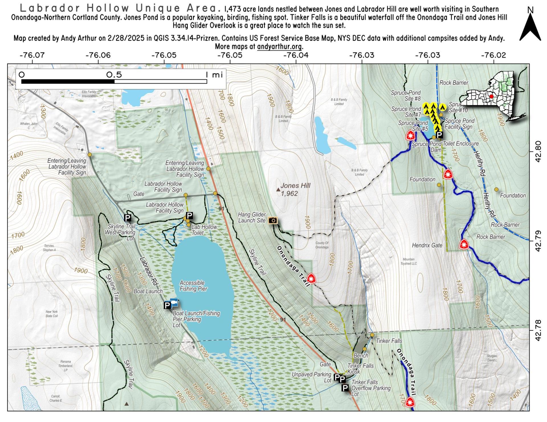 Map Labrador Hollow Unique Area Andy