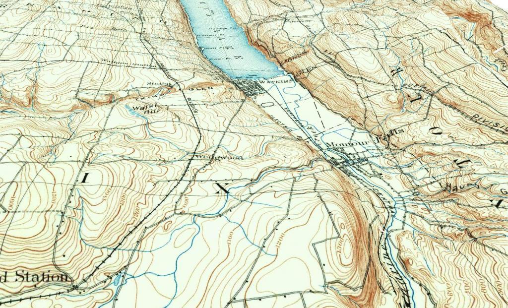 Terrain Map Watkins Glen Montour Falls 1898 Andy
