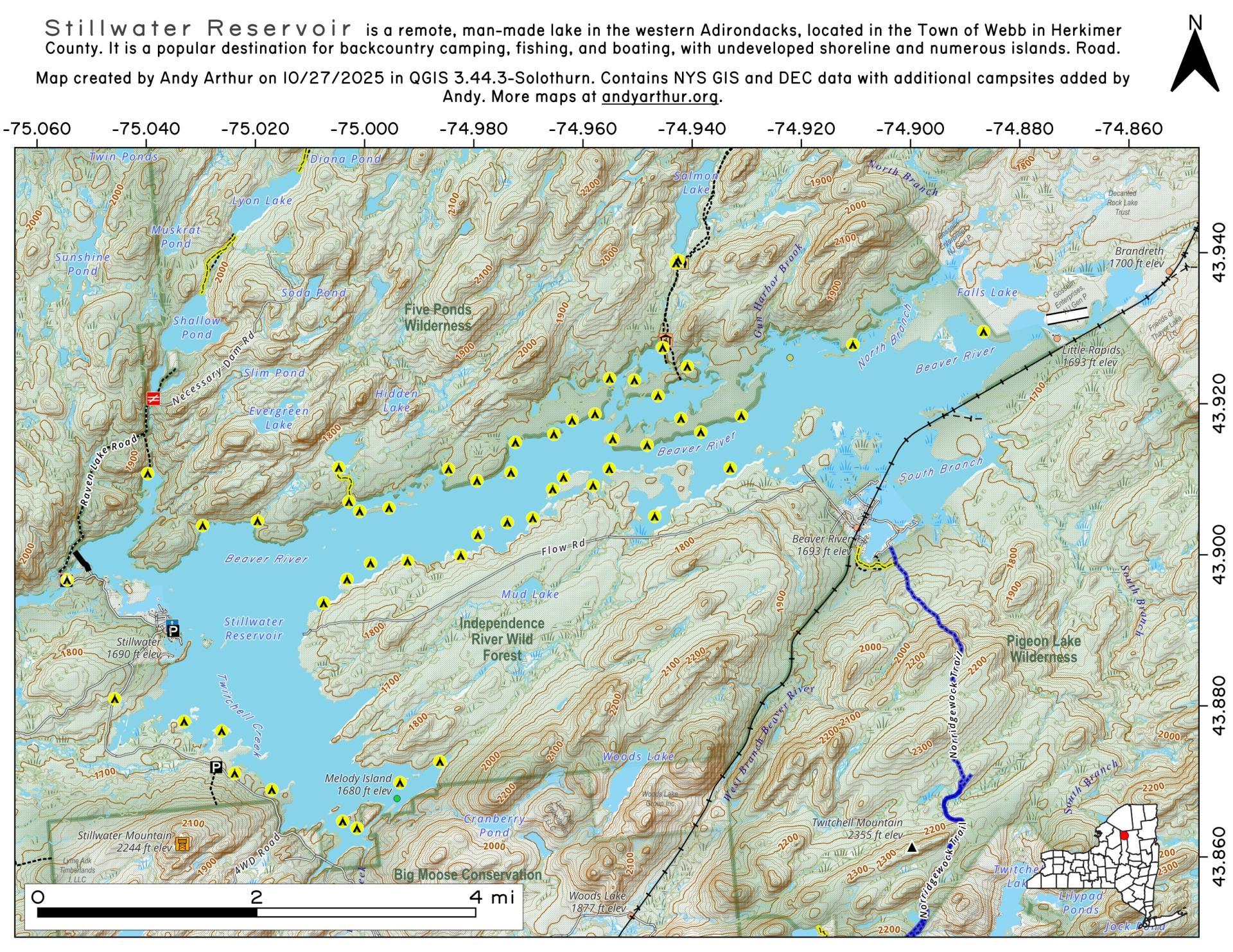 Map Stillwater Reservoir Andy