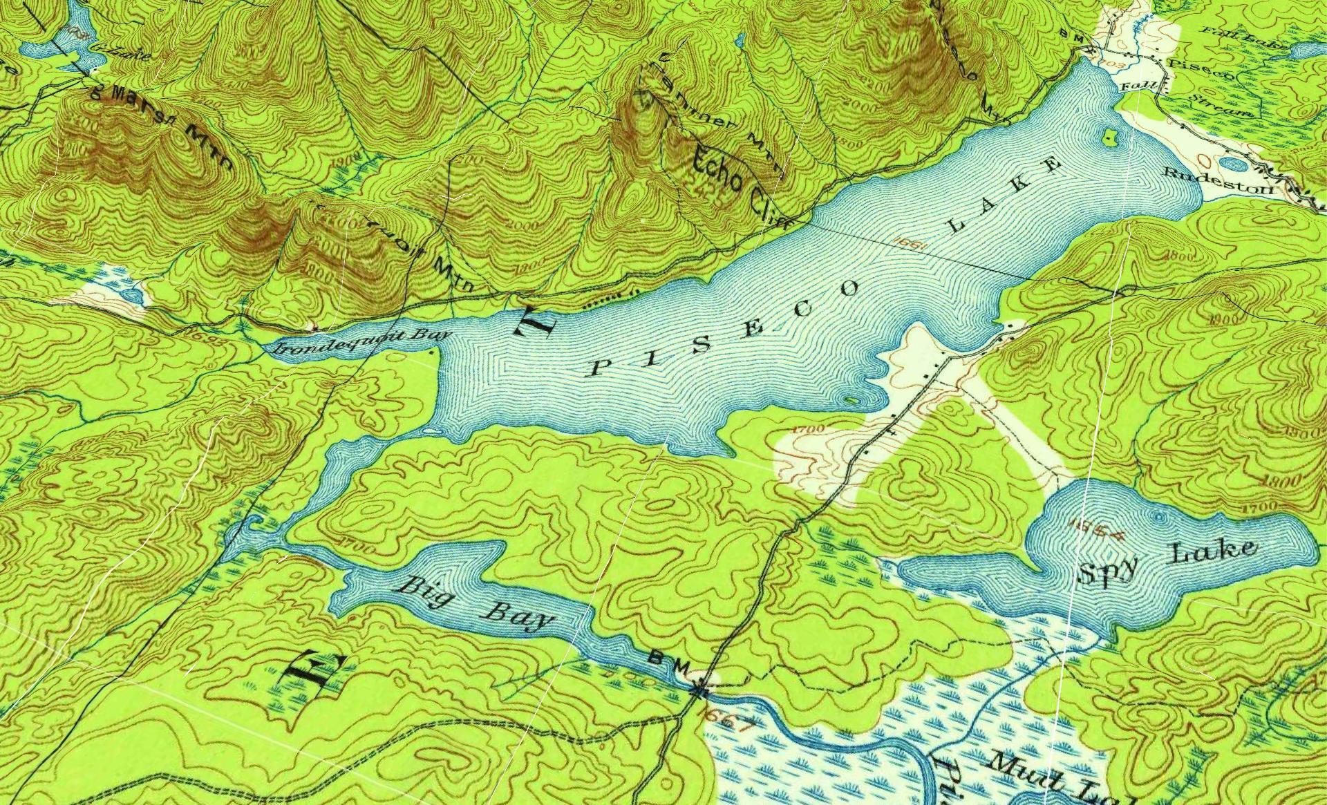 Terrain Map Piseco Lake 1904 Andy