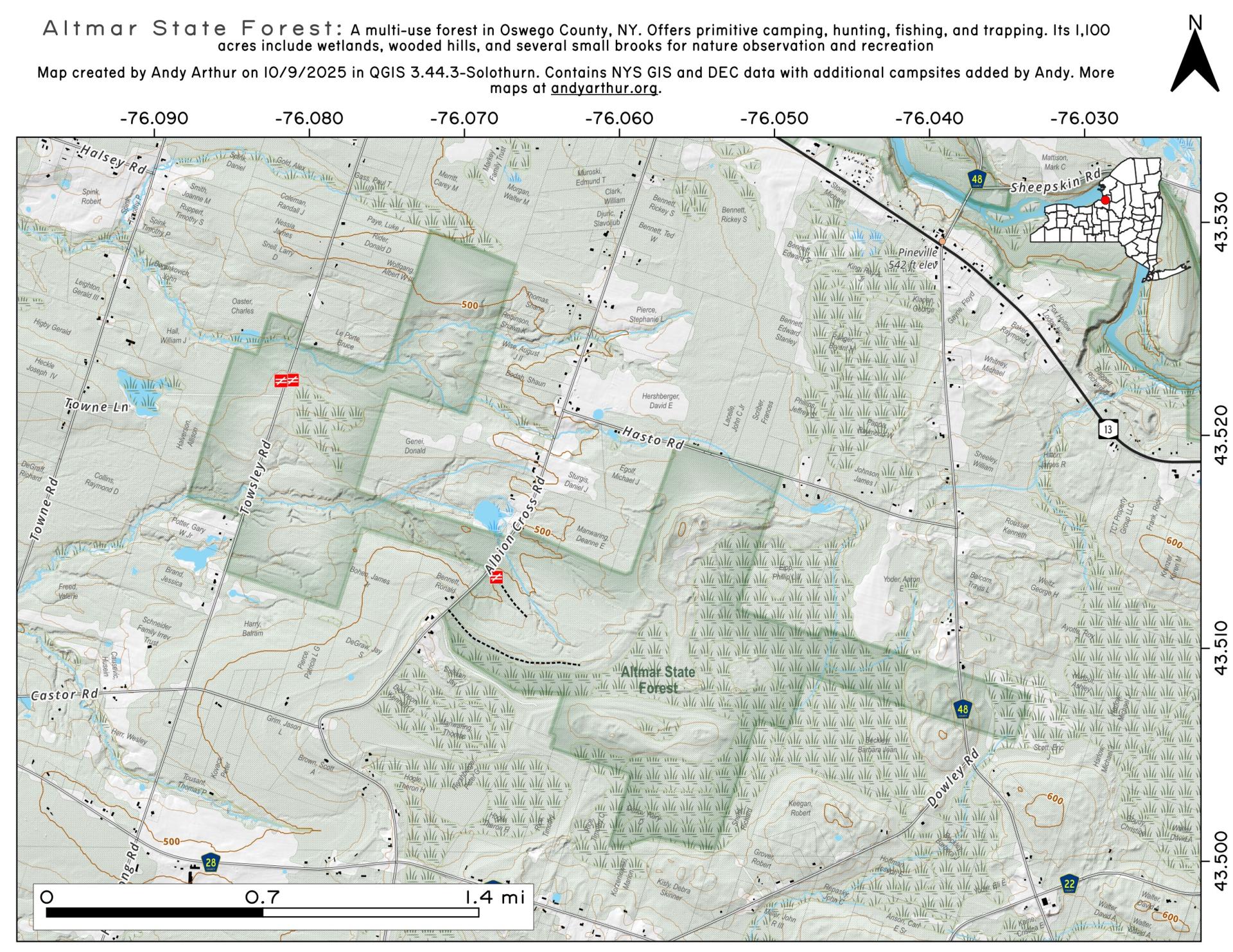 Map Altmar State Forest Andy