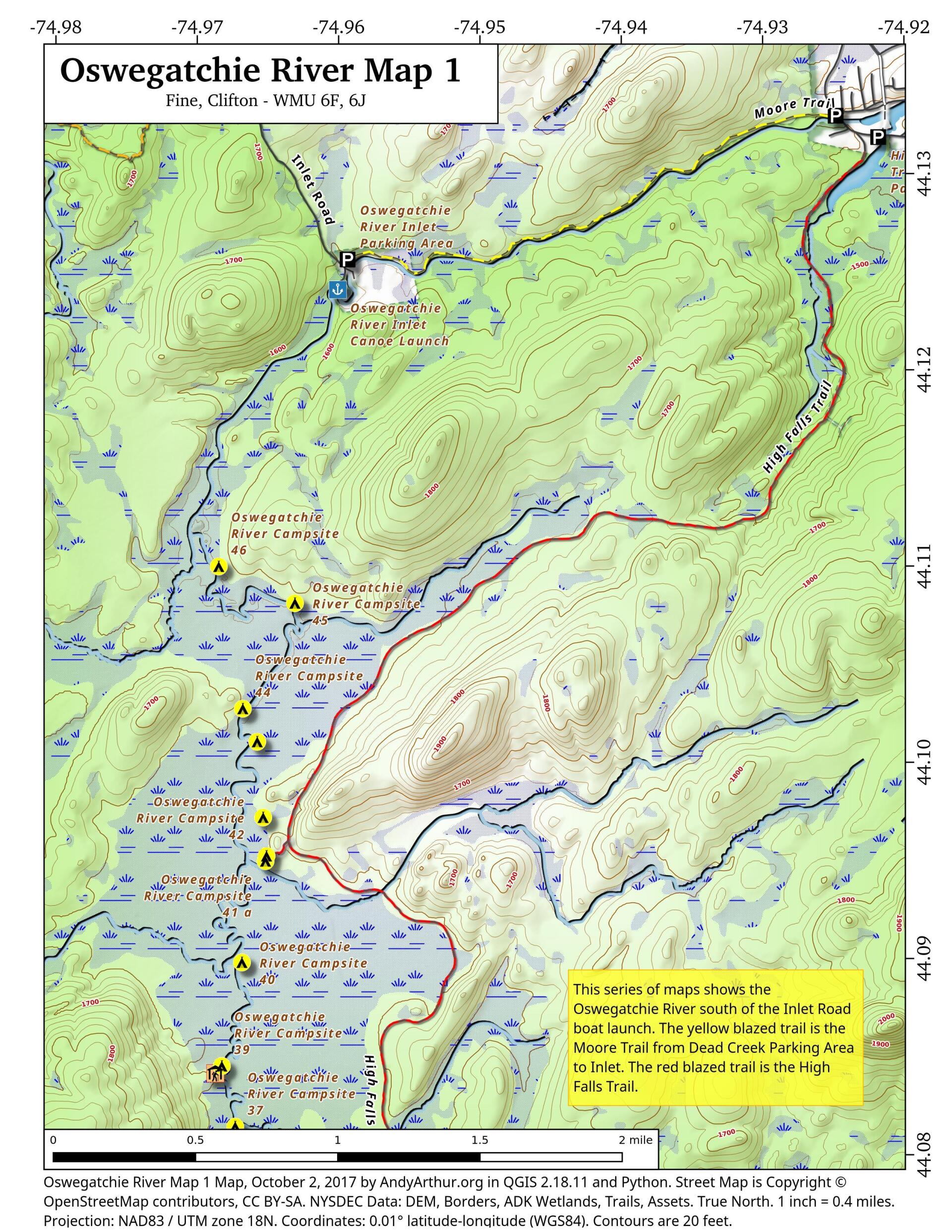 Map Oswegatchie River Map 1 Andy