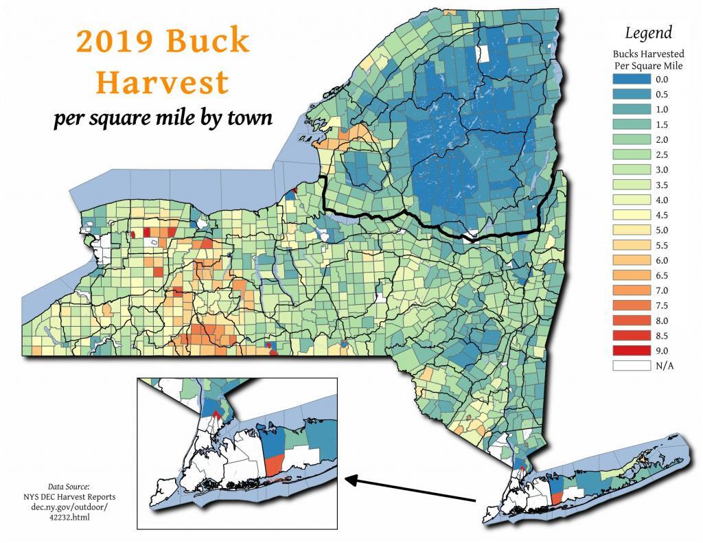 Thematic Map 2019 Buck Harvest by Town Andy