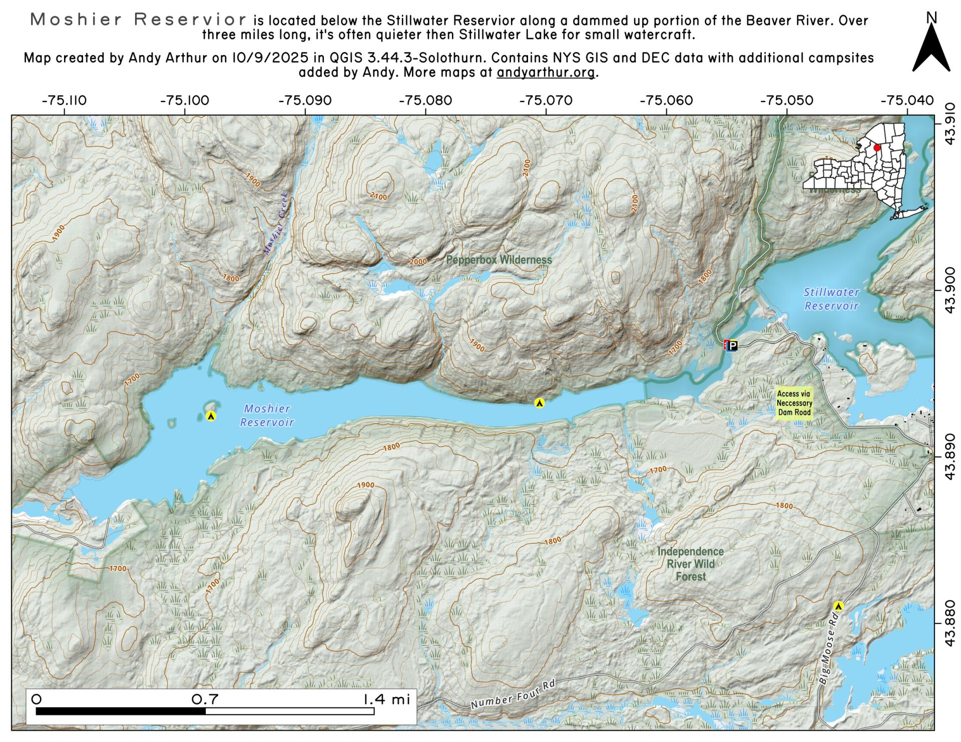 Map Moshier Reservior Andy