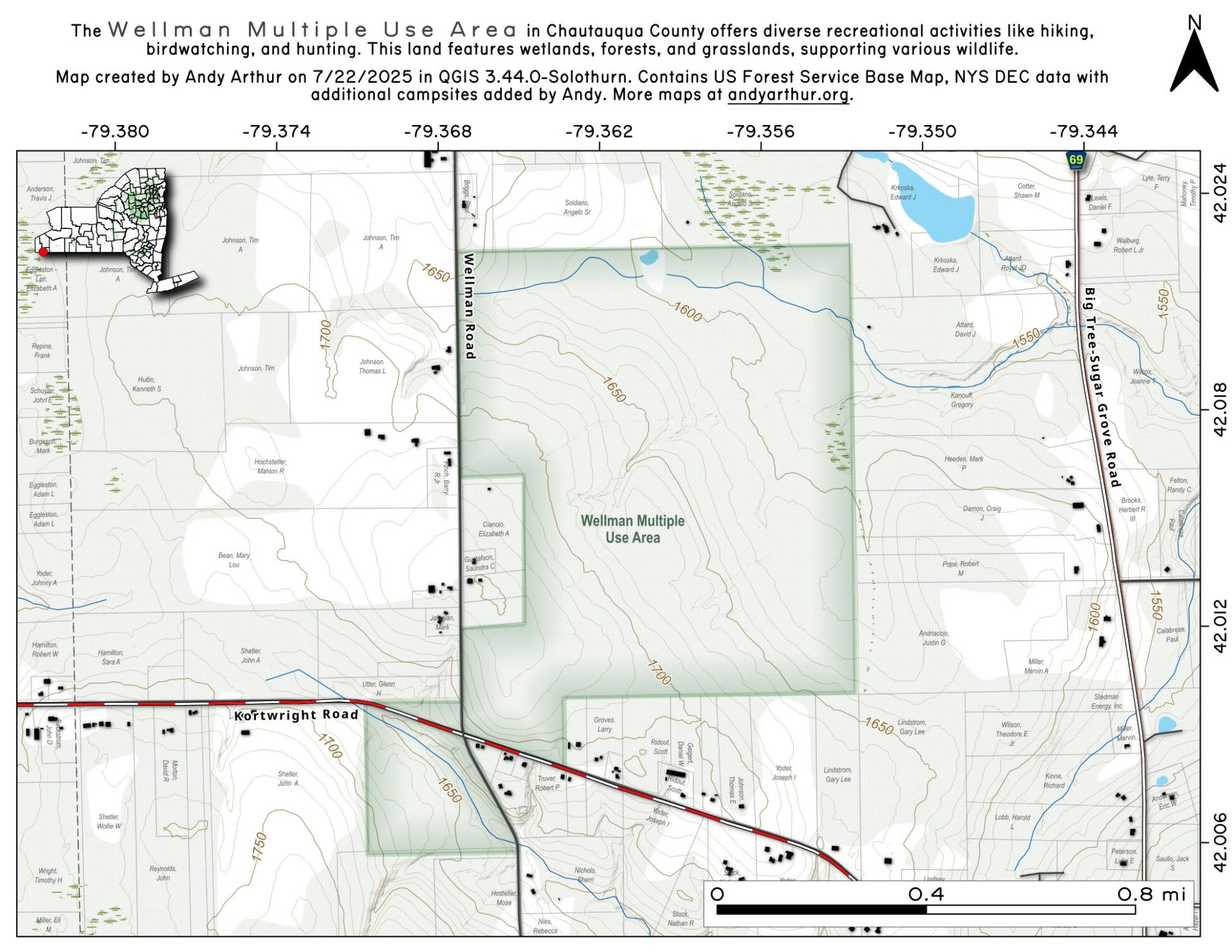 Map Wellman Multiple Use Area Andy