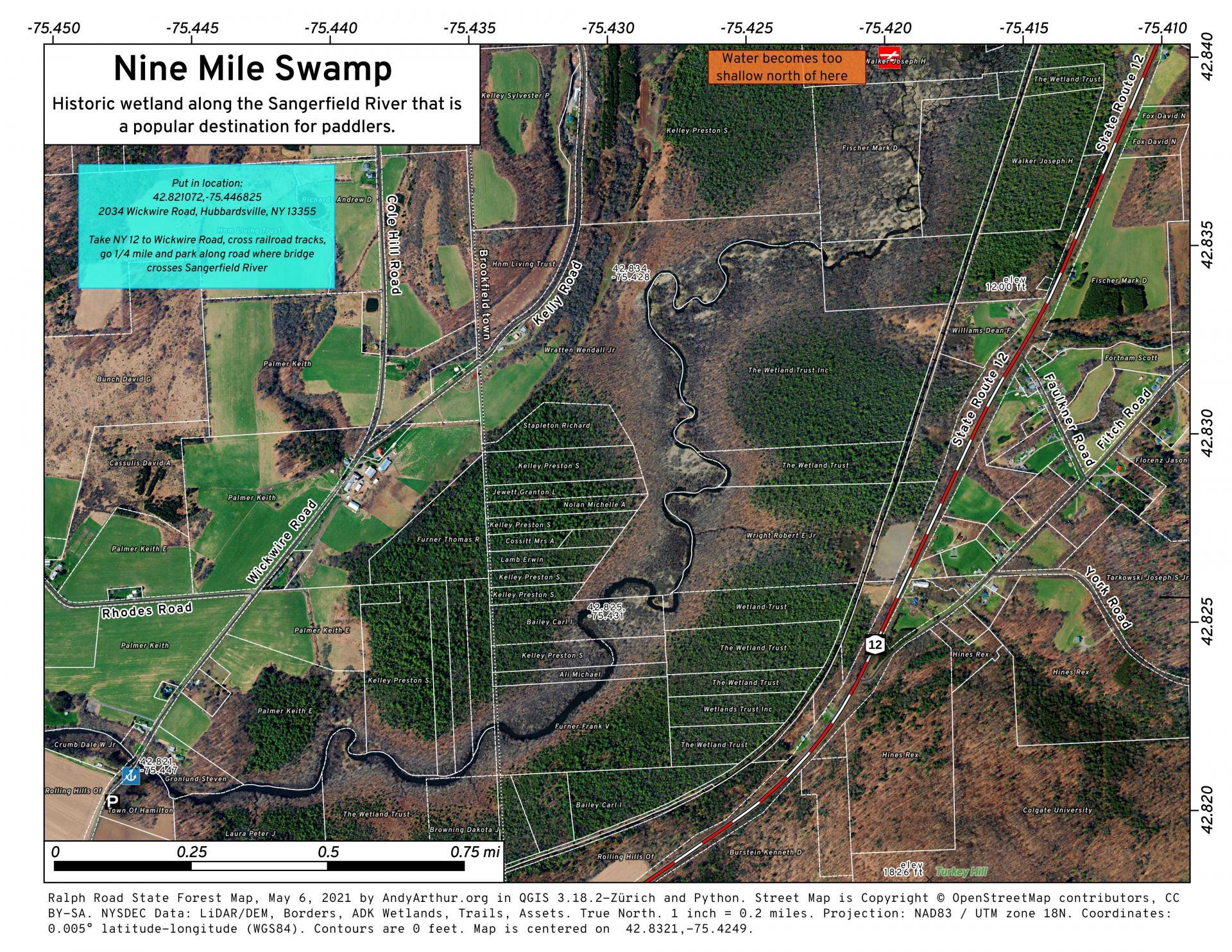 Map Nine Mile Swamp Andy