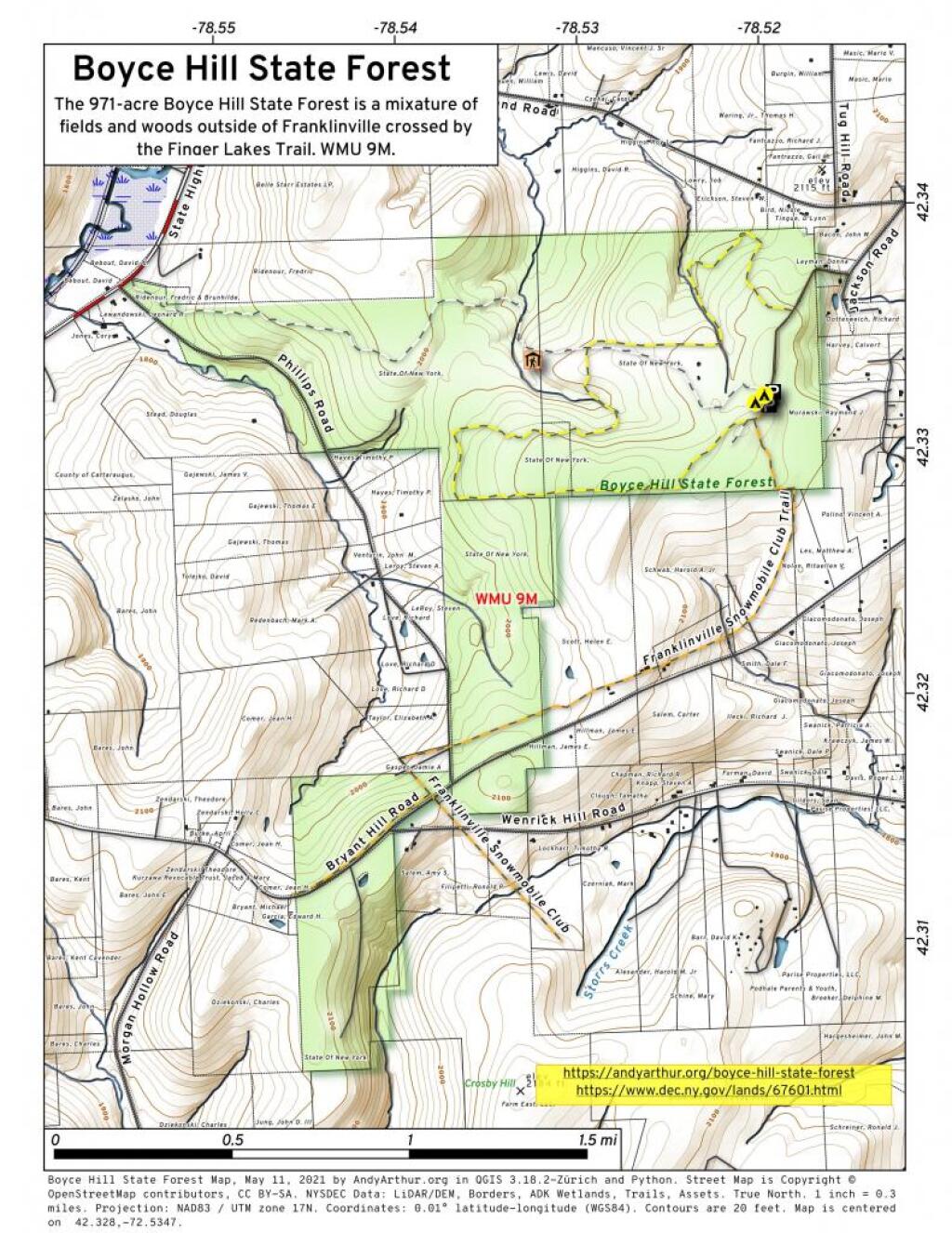 Map Boyce Hill State Forest Andy