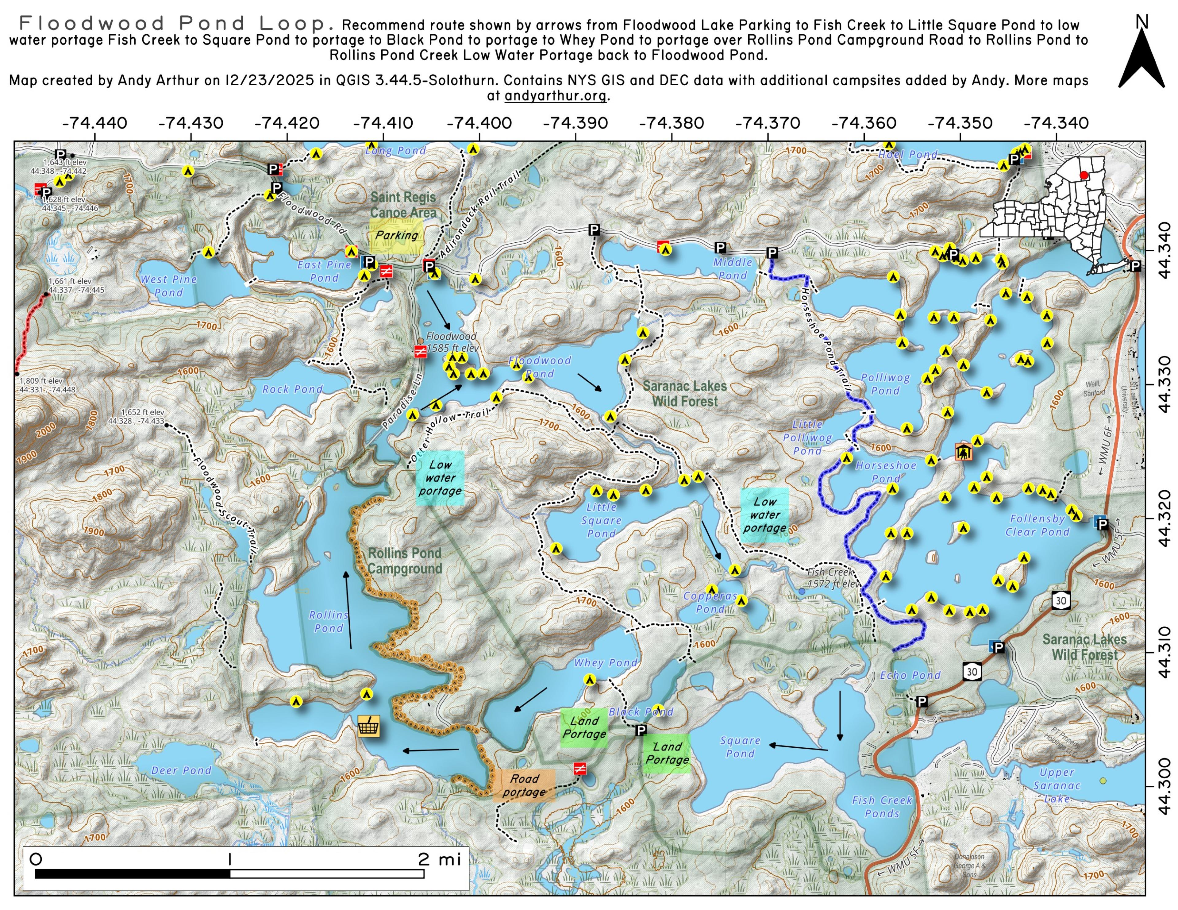 Map Floodwood Pond Loop Andy