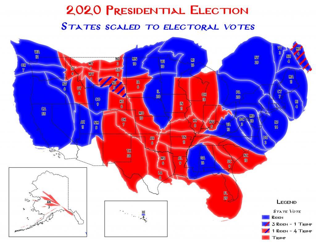 Thematic Map 2020 US Presidential Election Cartogram Andy