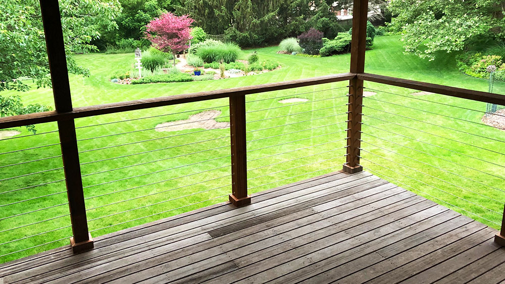 Deck cable railing installation with wood posts Andy Girard Home