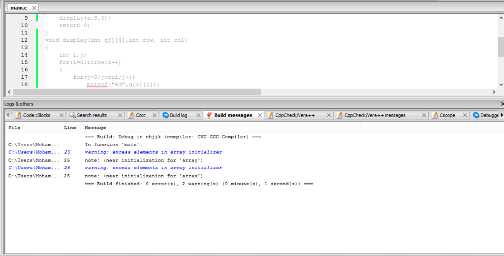 Warning excess elements in array initializer A platform for wireless