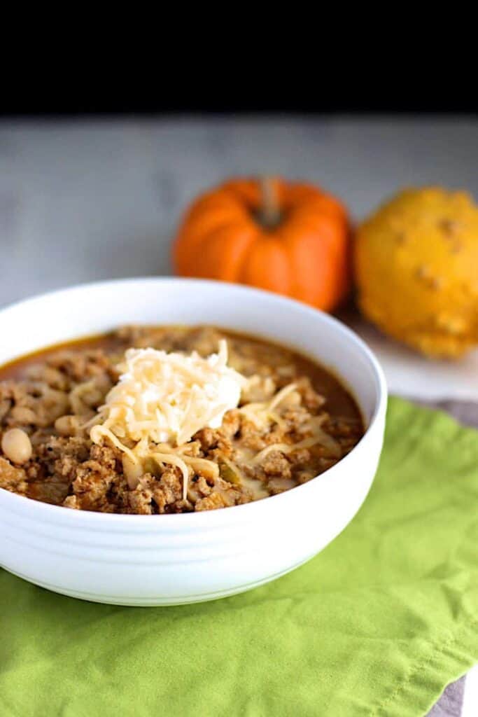 Turkey White Bean Pumpkin Chili A Nerd Cooks