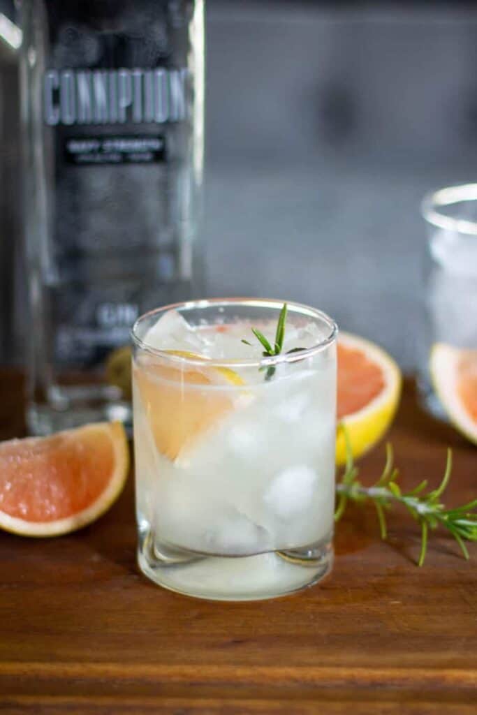 Grapefruit Rosemary Gimlet Cocktail Recipe A Nerd Cooks