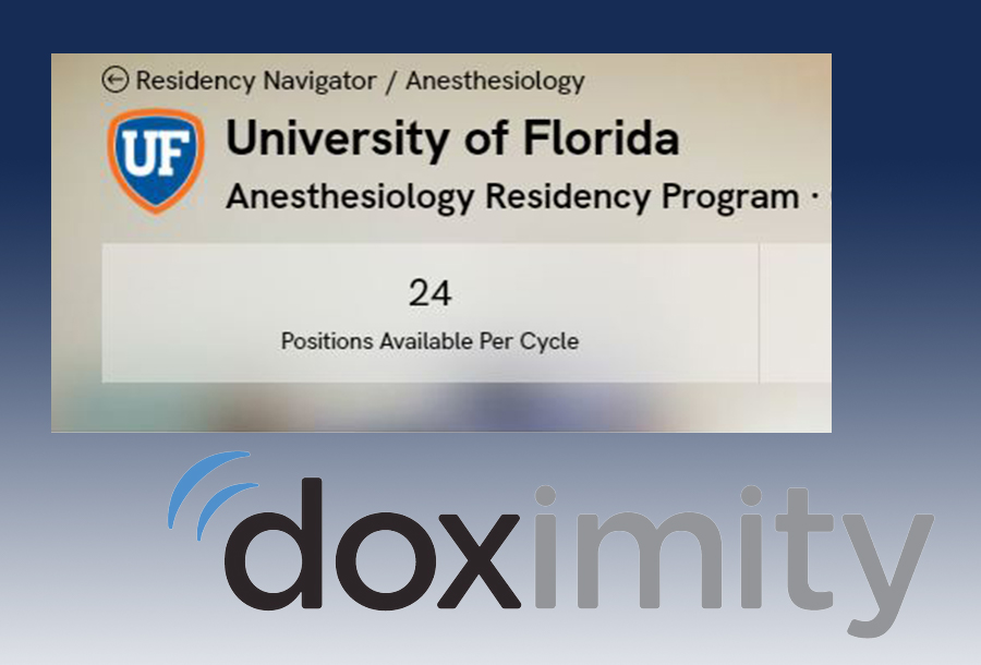 Doximity Results UF Anesthesiology Residency Program Ranks 4 for