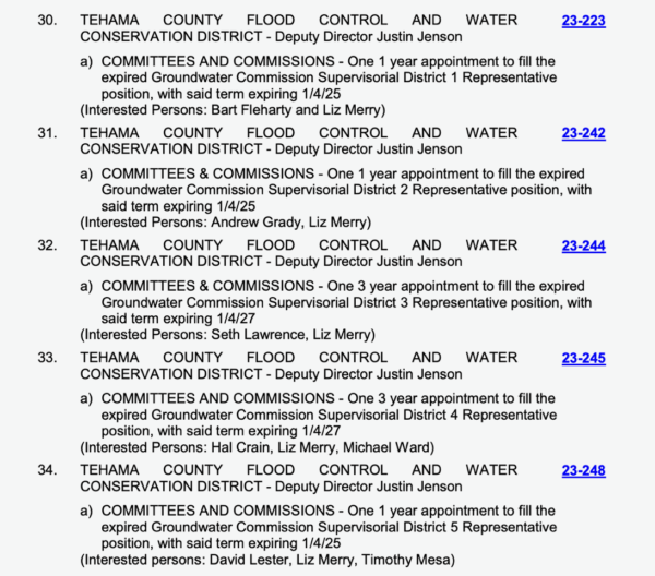 Tehama Groundwater Sustainability Agency New Groundwater