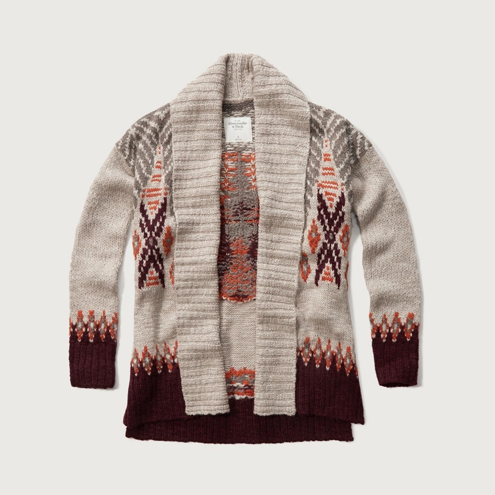 Womens Patterned Boyfriend Cardigan Womens Sweaters