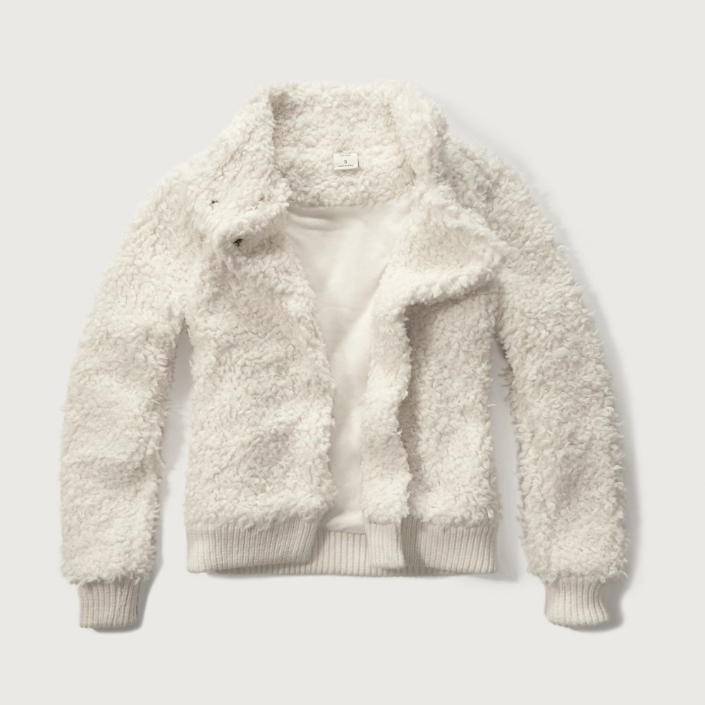 Womens Collared Sherpa Jacket Womens Outerwear & Jackets