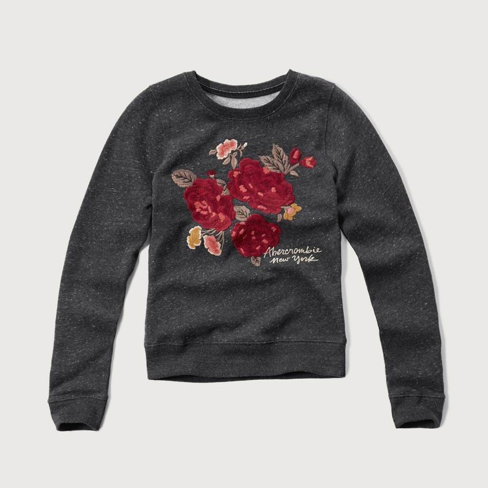 Womens Embroidered Graphic Sweatshirt Womens Clearance