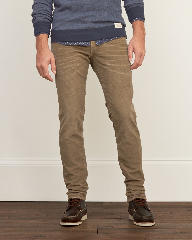 Mens A&F Skinny Corduroy Pants Mens Pants