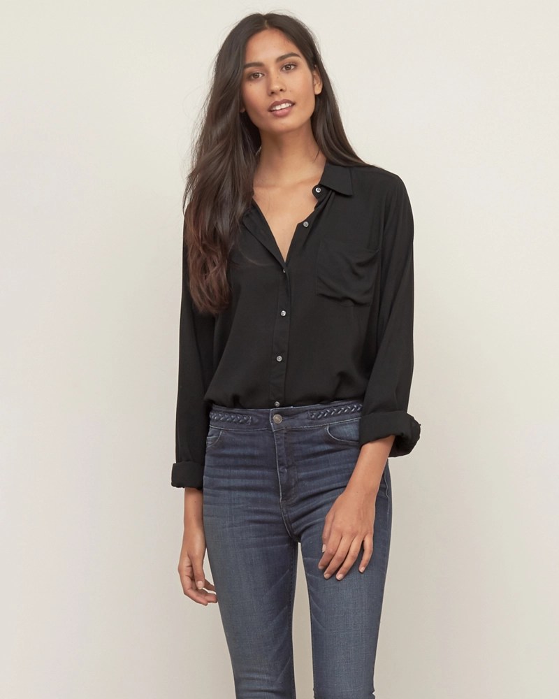 Womens Drapey Rayon Shirt Womens Tops Abercrombie.co.uk