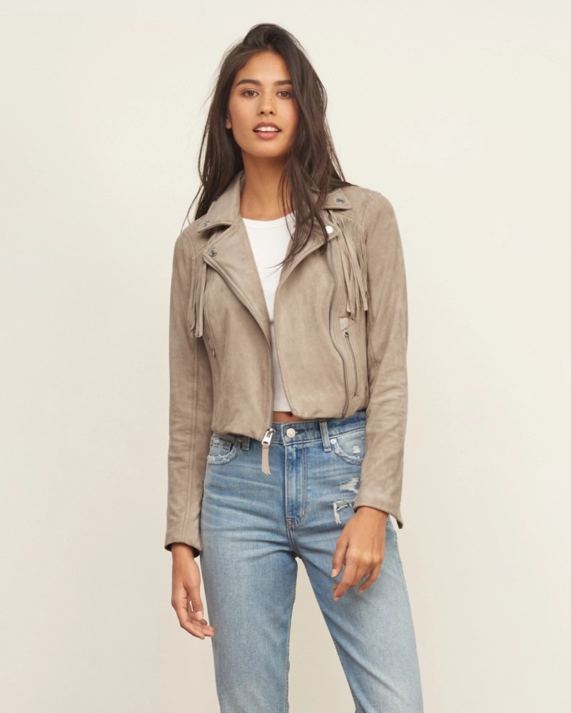 Womens Fringe Vegan Suede Jacket Womens New Arrivals