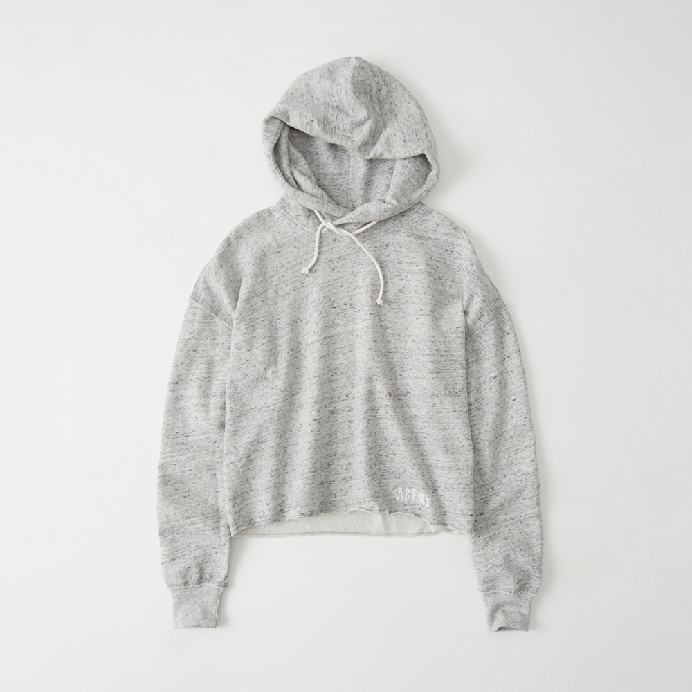 Womens Garment Dye Cutoff Hoodie Womens Clearance