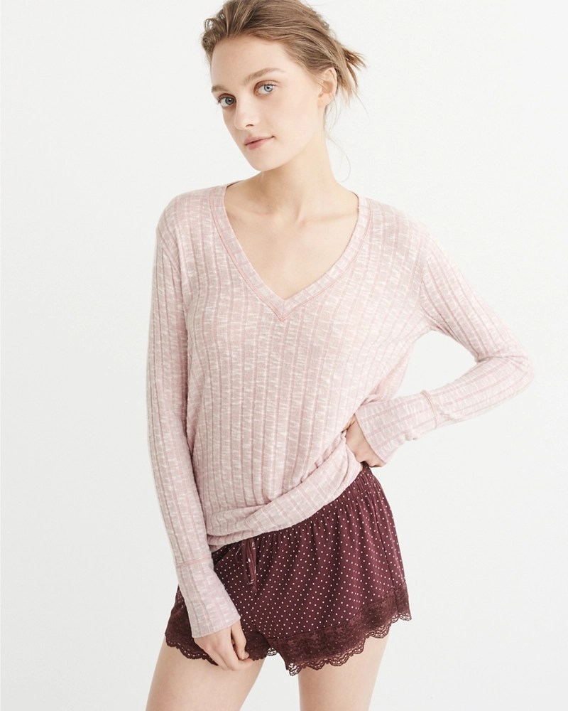 Womens Cozy VNeck Top Womens Lounge & Sleepwear