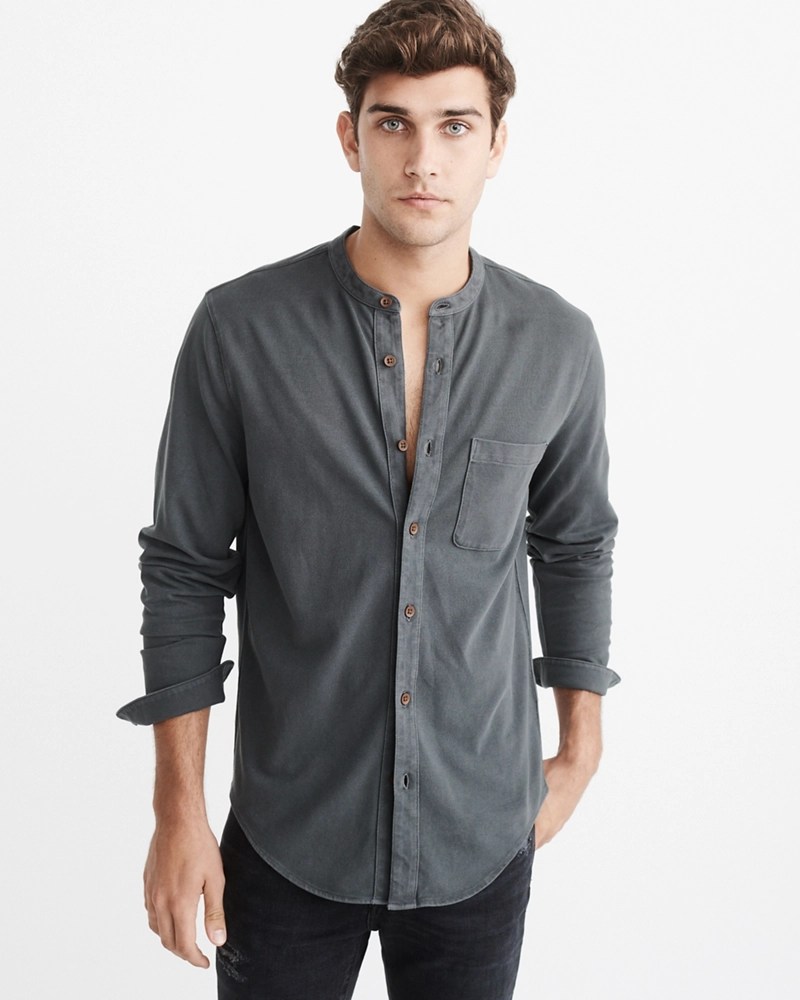 Mens Knit ButtonUp Shirt Mens New Arrivals