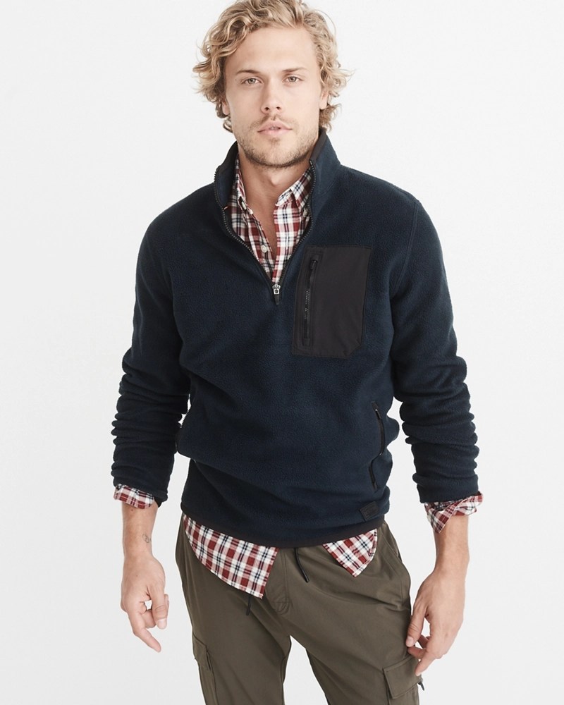 Mens HalfZip Trail Fleece Pullover Mens Tops