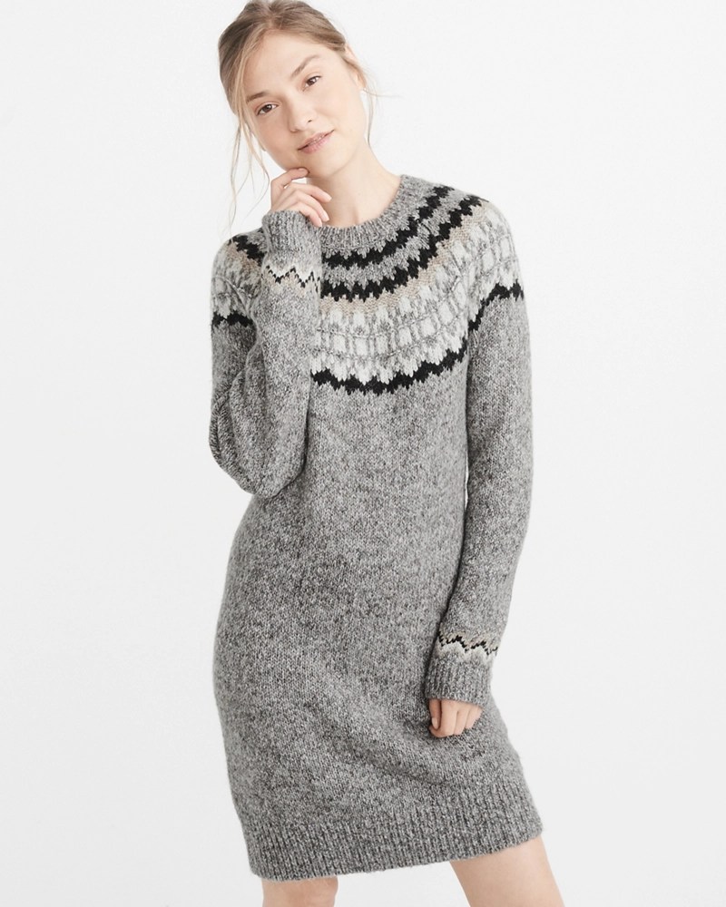 Womens Fair Isle Sweater Dress Womens Dresses & Jumpsuits