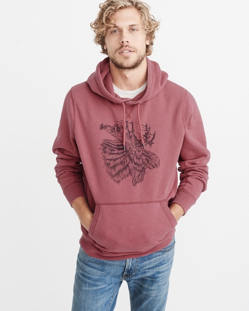 Mens Heavyweight Graphic Hoodie Mens Tops