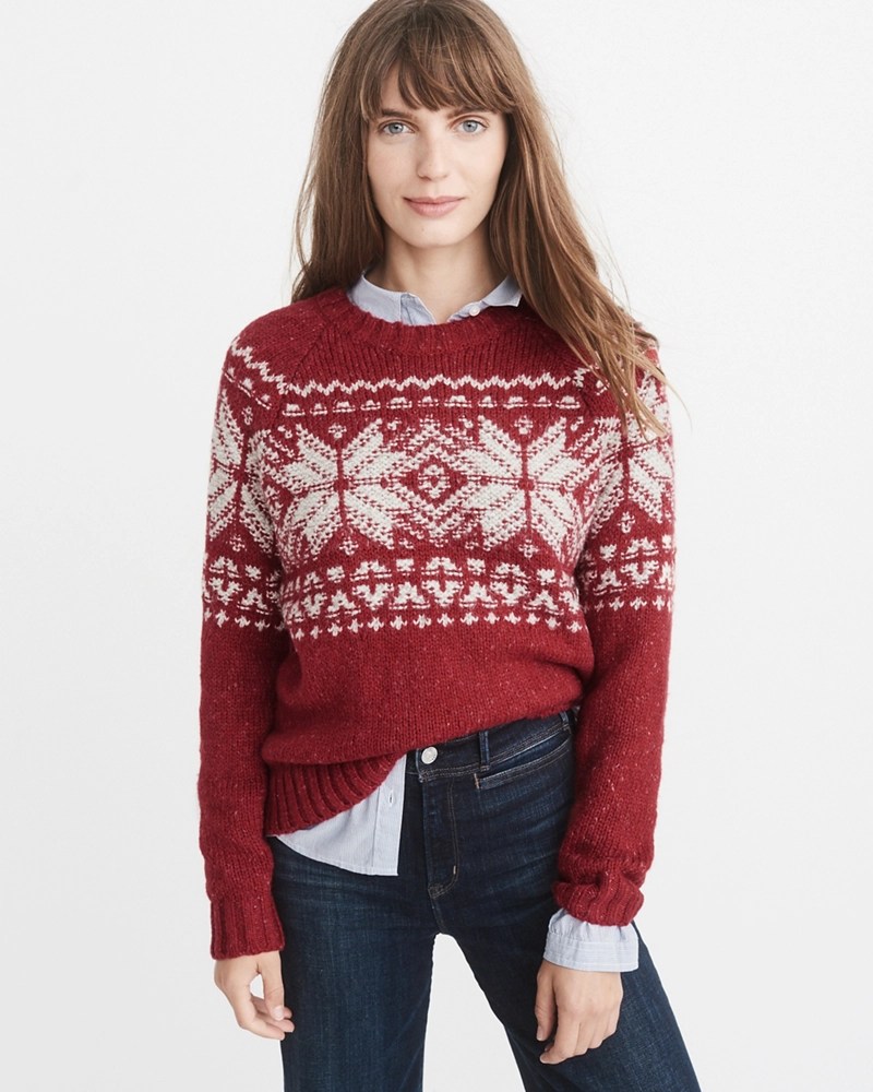 Womens Fair Isle Crew Sweater Womens New Arrivals