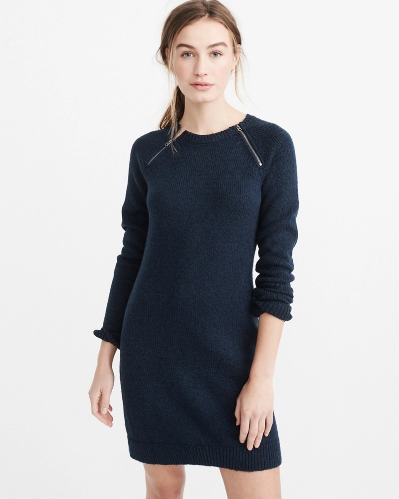 Womens Zipper Sweater Dress Womens Dresses & Rompers