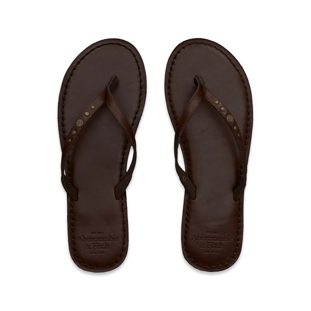 Womens Classic Leather Flip Flops