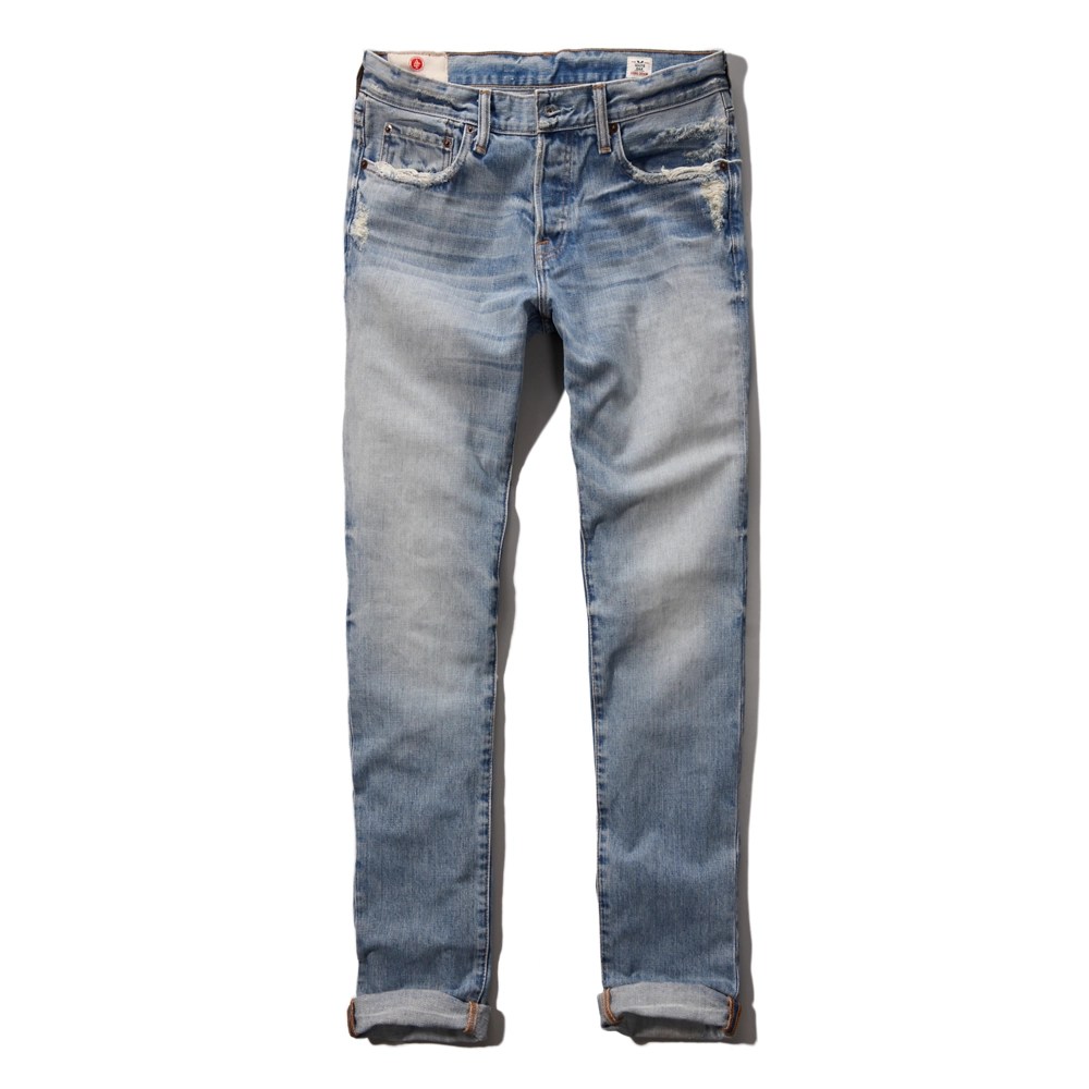 Mens Premium Skinny Button Fly Jeans Mens Bottoms