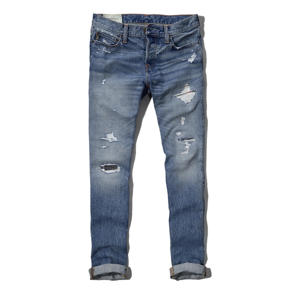 Mens A&F Skinny Button Fly Jeans Mens New Arrivals