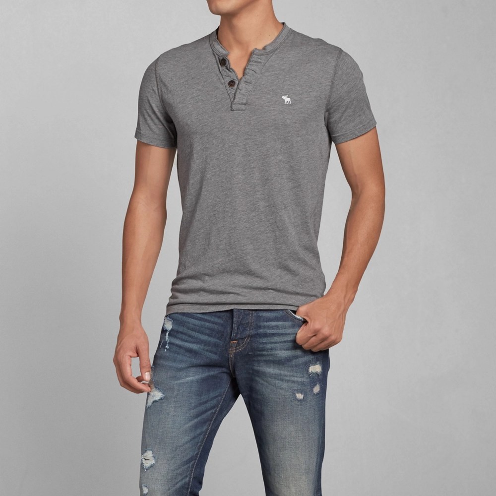Mens Muscle Fit Henley Mens Sale Abercrombie.co.uk