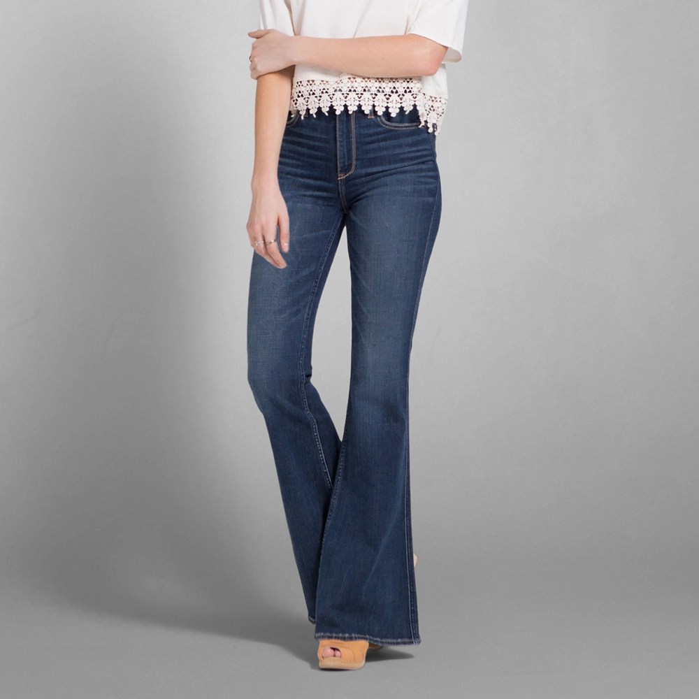 Womens A&F High Rise Flare Jeans Womens Jeans