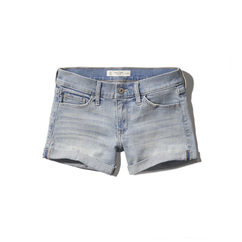 Womens A&F Denim Midi Length Shorts Womens Shorts