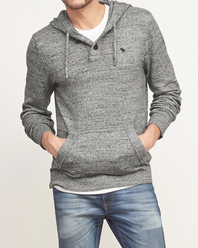 Mens Lightweight Henley Hoodie