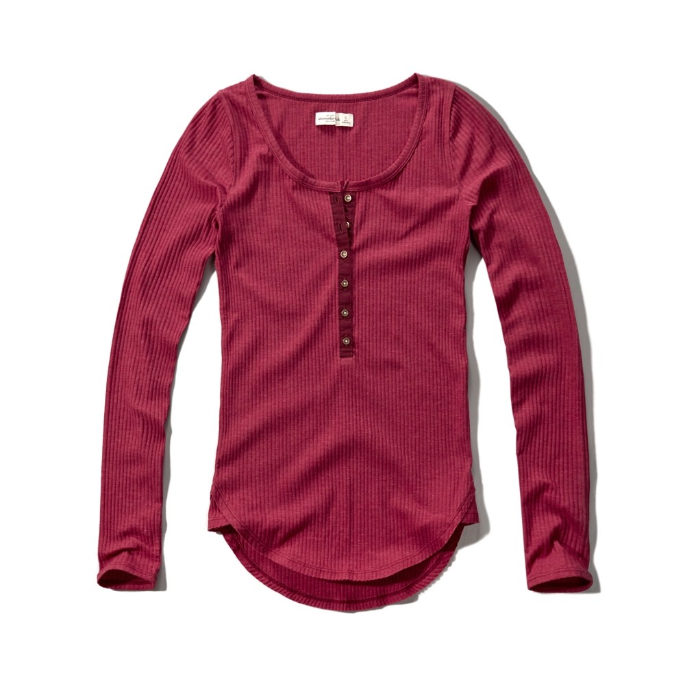 Womens Long Sleeve Ribbed Henley Womens Exclusives