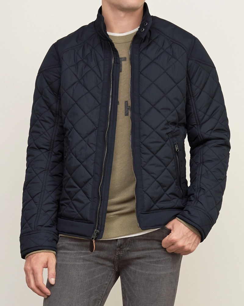 Mens Quilted Bomber Jacket Mens Outerwear & Jackets