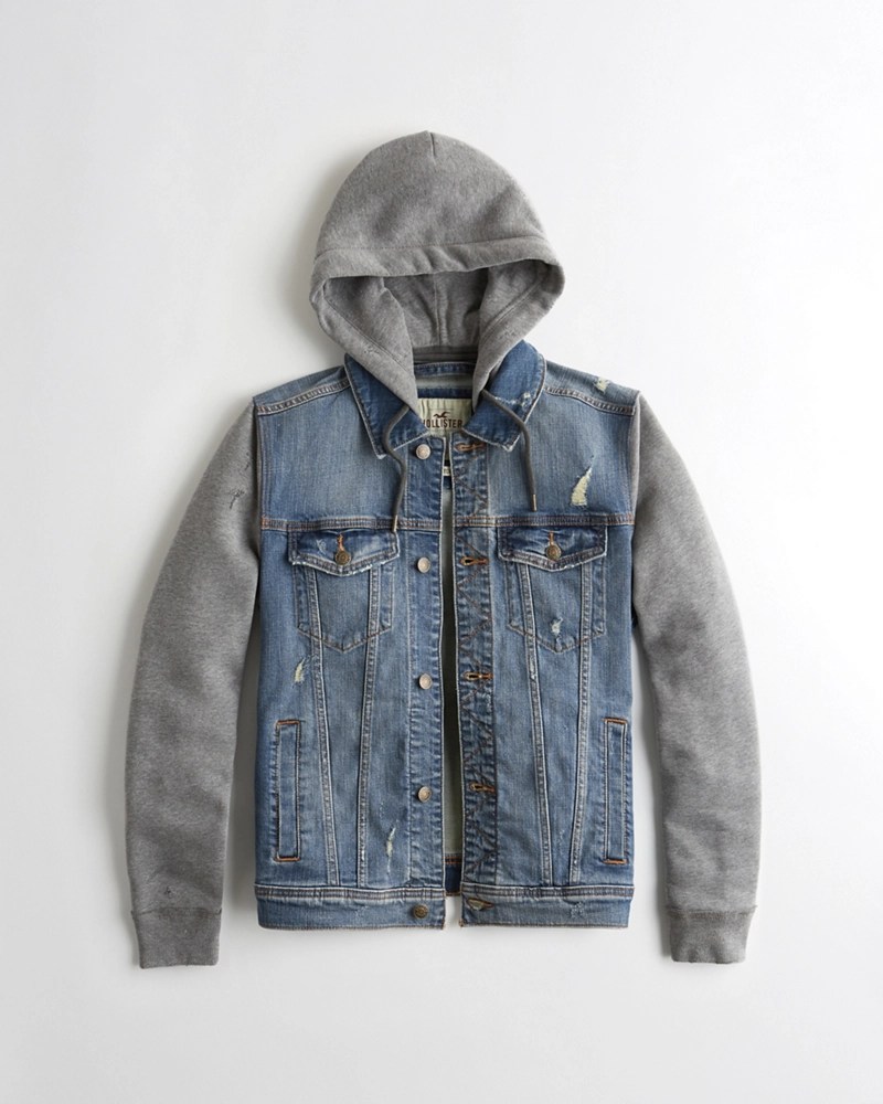 Guys Hooded Denim Jacket Guys Jackets & Coats