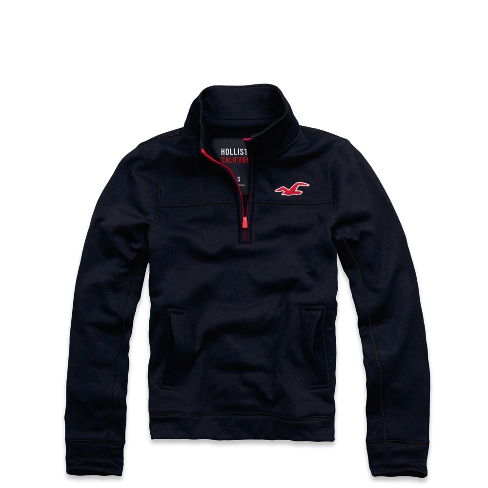 NEW! Hollister by Abercrombie Mens Hoodie Hollister Sport Half Zip