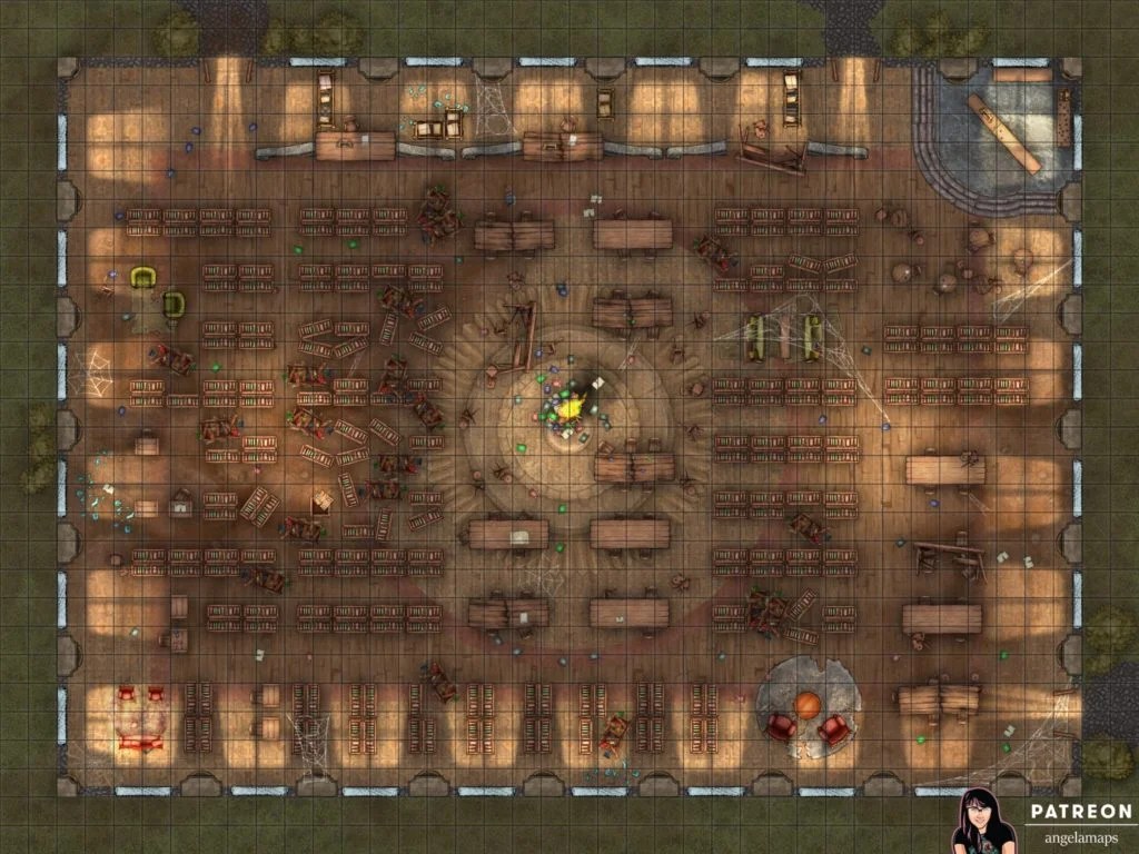 Library (destroyed) ⋆ Angela Maps Battle Maps for D&D and other RPGs