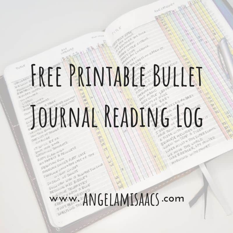 Free Printable Bullet Journal Reading Log - Angela M Isaacs